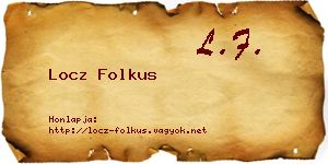 Locz Folkus névjegykártya
